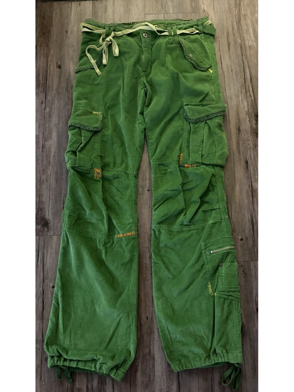 VTG Solvang Green Corduroy Cargo Pants 32x32 Grail Y2K